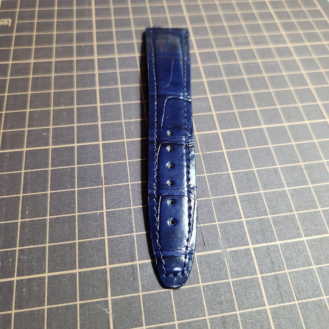 ジャンルソー 時計ベルト ネイビークロコ 22mm Dバックルセット