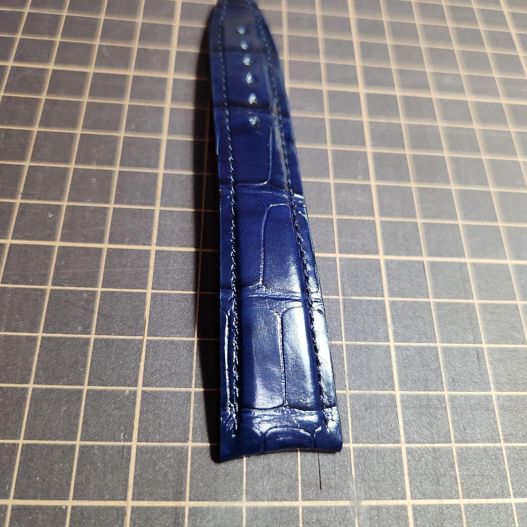 ジャンルソー 時計ベルト ネイビークロコ 22mm Dバックルセット