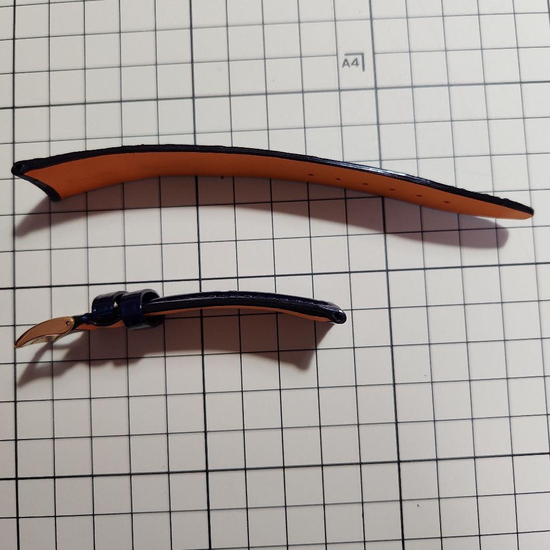 ジャンルソー 時計ベルト ネイビークロコ 22mm Dバックルセット