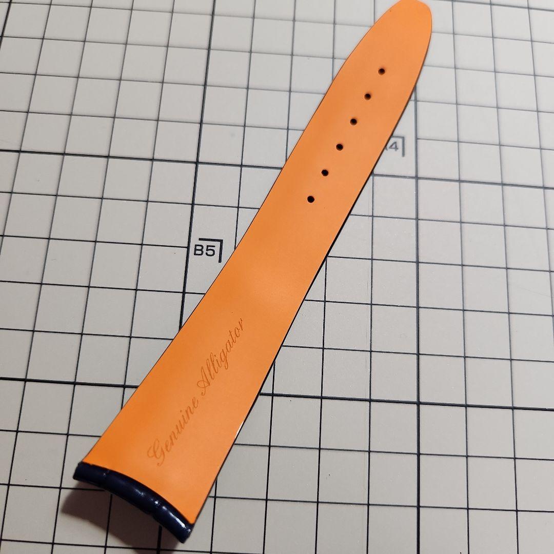 ジャンルソー 時計ベルト ネイビークロコ 22mm Dバックルセット