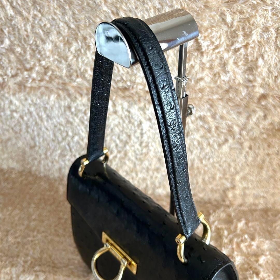 美品✨ セリーヌ オーストリッチ ワンハンドル ショルダーバッグ ブラック