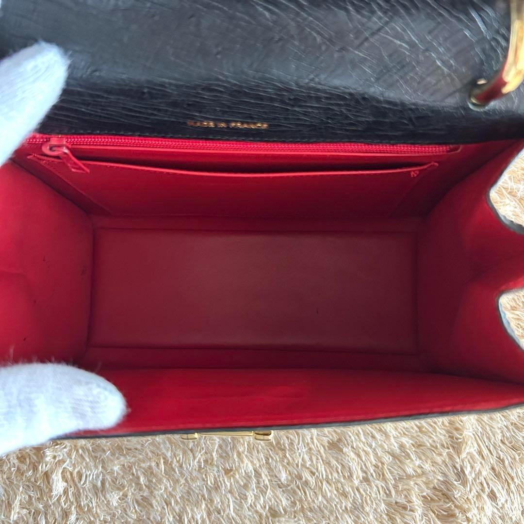 美品✨ セリーヌ オーストリッチ ワンハンドル ショルダーバッグ ブラック