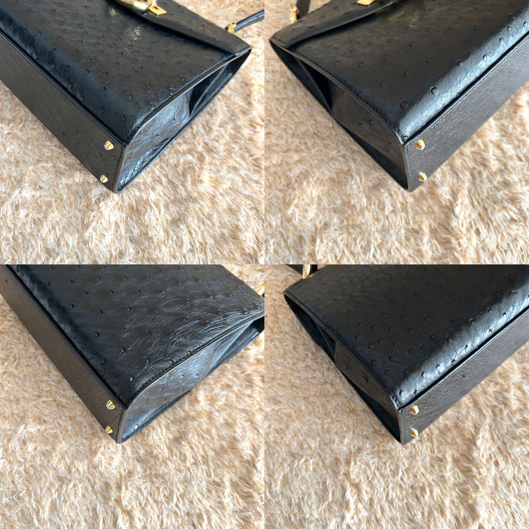 美品✨ セリーヌ オーストリッチ ワンハンドル ショルダーバッグ ブラック