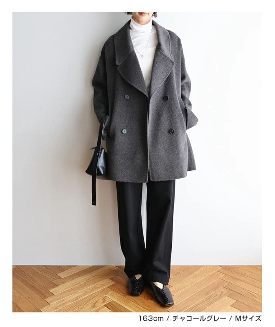 evernavy エバーネイビー ウールリバーPコート【チャコールグレー M】