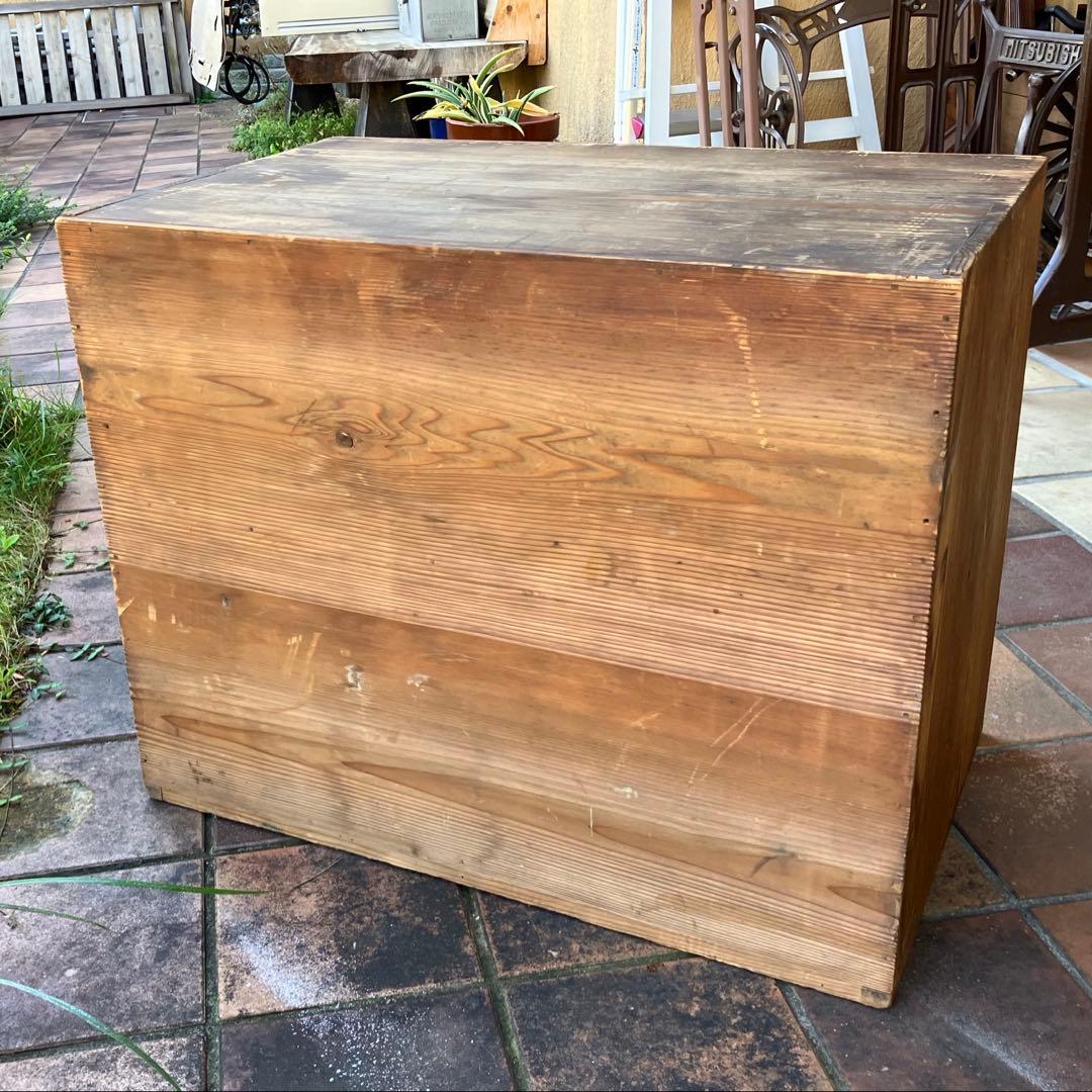 古い家具 和箪笥 木製タンス 時代物 2段引き出し 古民家 昭和レトロ