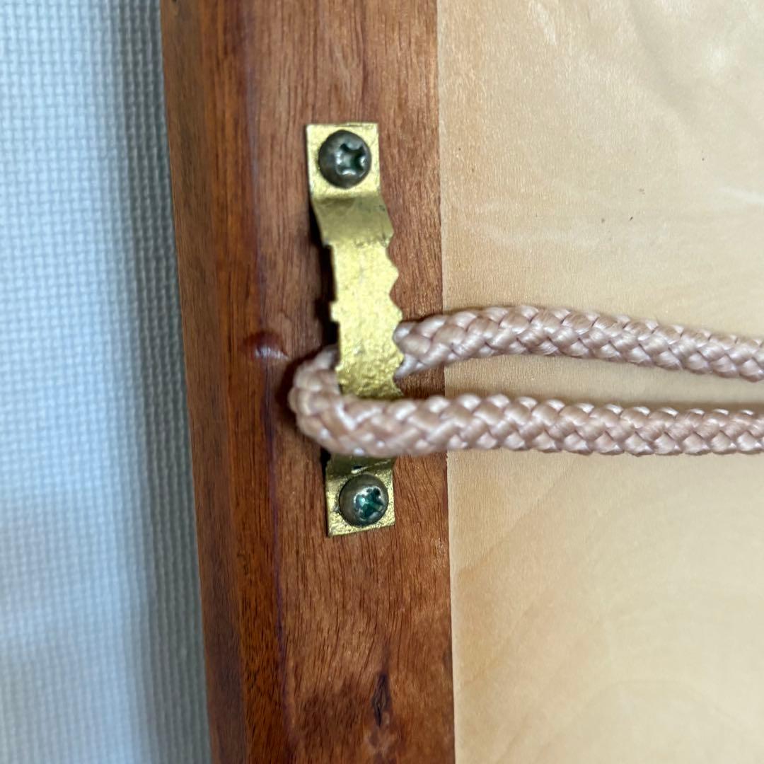 【 アンティーク】木製フレームミラー 長方形 北欧ナチュラル 68×52cm