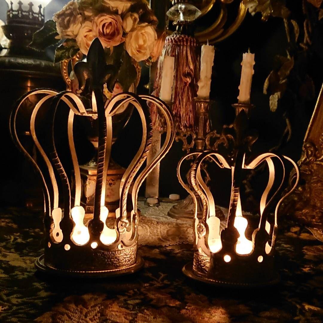 【完全処分☆】サラグレース 王冠 キャンドルホルダー シャビーシック