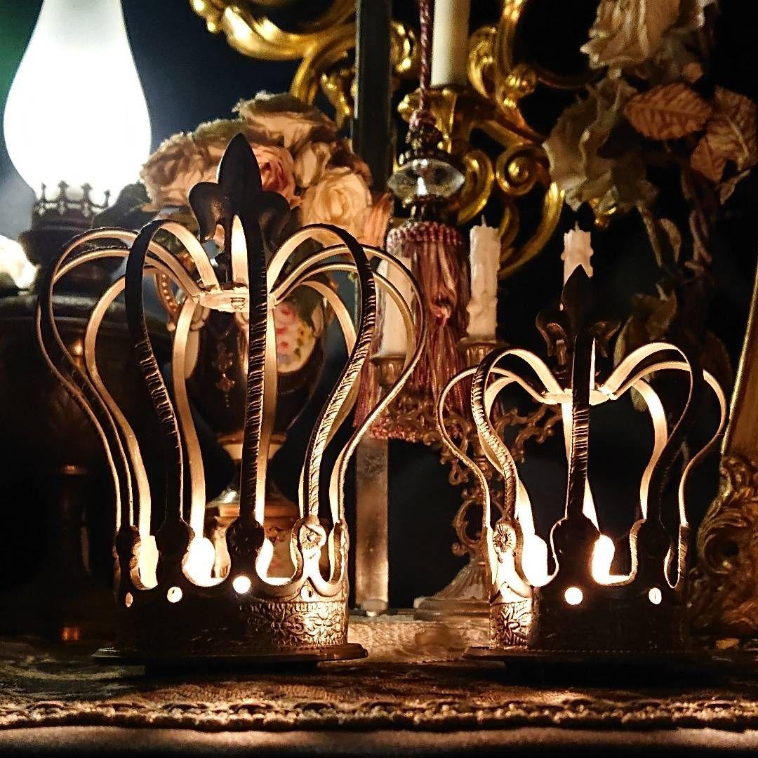 【完全処分☆】サラグレース 王冠 キャンドルホルダー シャビーシック