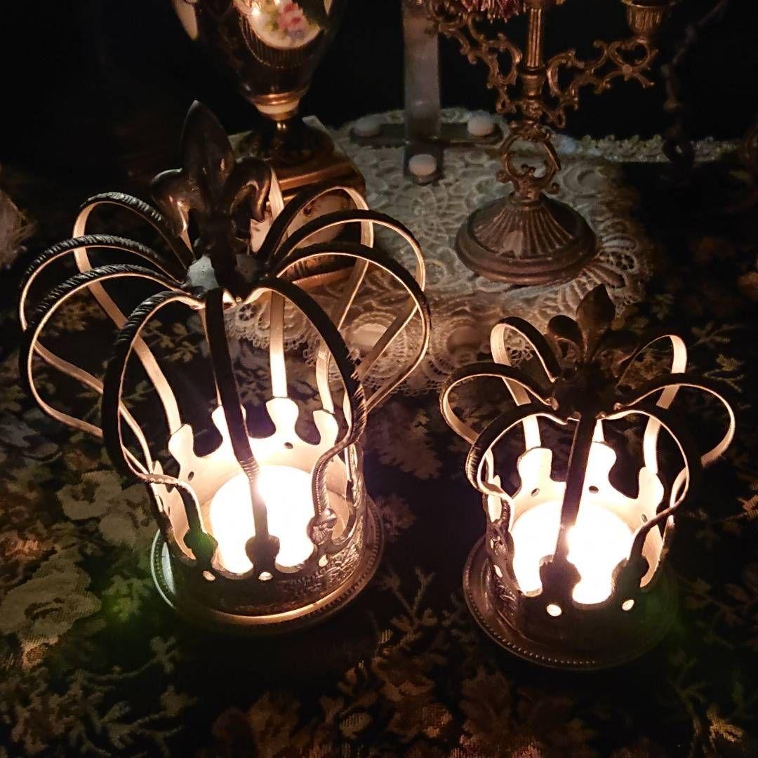 【完全処分☆】サラグレース 王冠 キャンドルホルダー シャビーシック