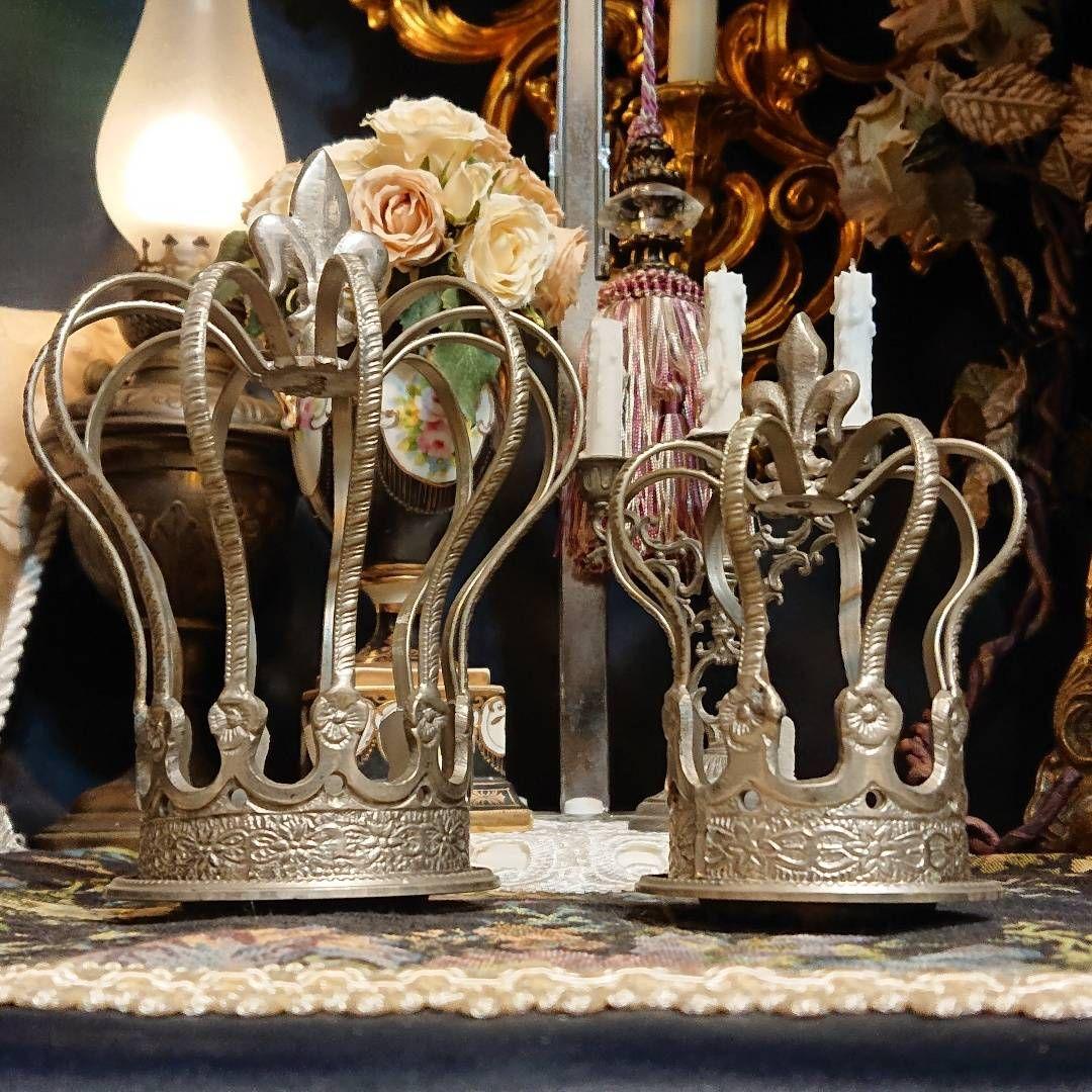 【完全処分☆】サラグレース 王冠 キャンドルホルダー シャビーシック