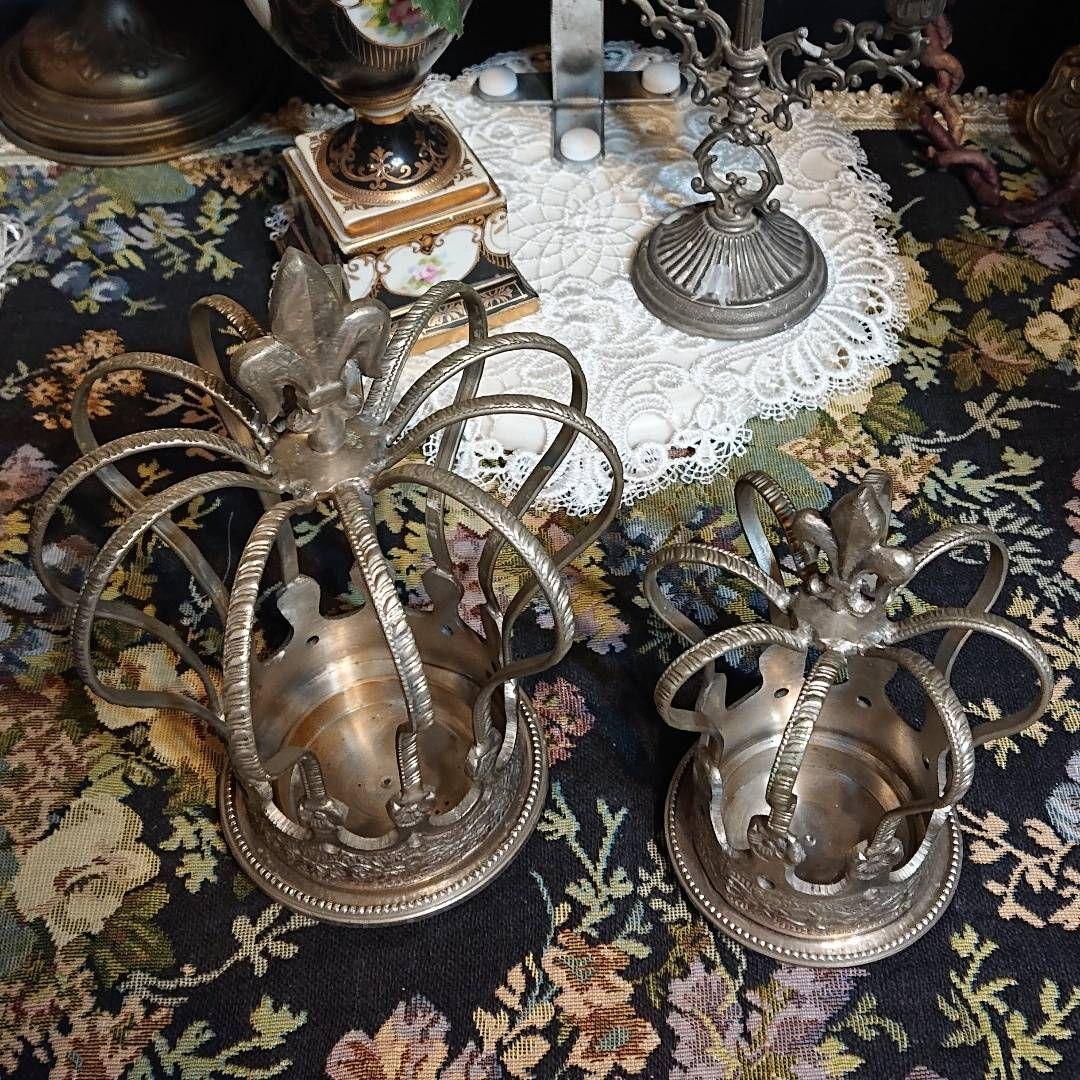 【完全処分☆】サラグレース 王冠 キャンドルホルダー シャビーシック