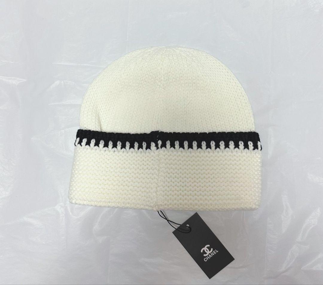 CHANEL ニット帽 ホワイト