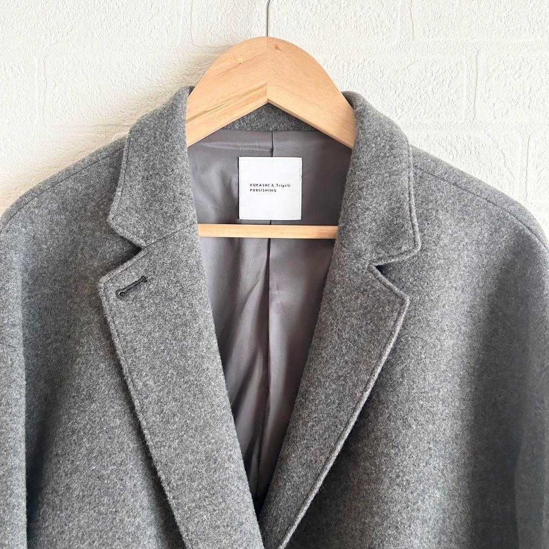 未使用✨北欧暮らしの道具店　3WAYアレンジ襟のかろやかチェスターコート　グレー