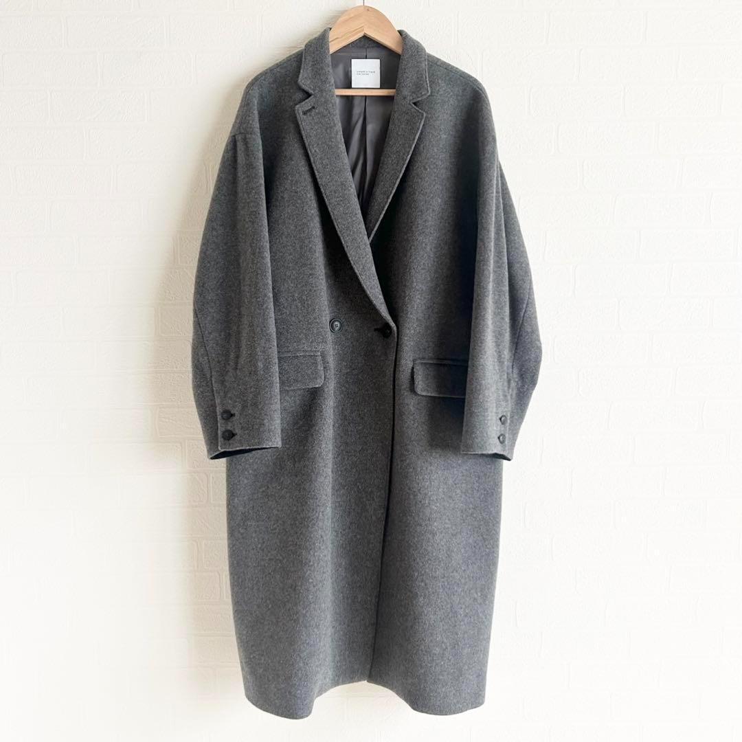 未使用✨北欧暮らしの道具店　3WAYアレンジ襟のかろやかチェスターコート　グレー