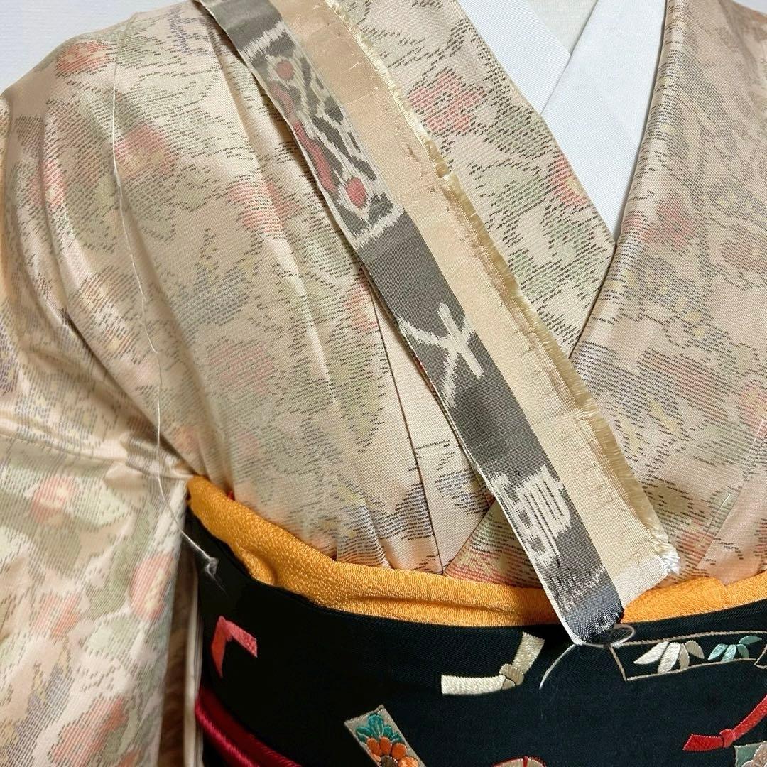 ひ*こ様 未使用　新品　美品　袷　大島紬　白紬　小紋　フルセット　身丈155.5