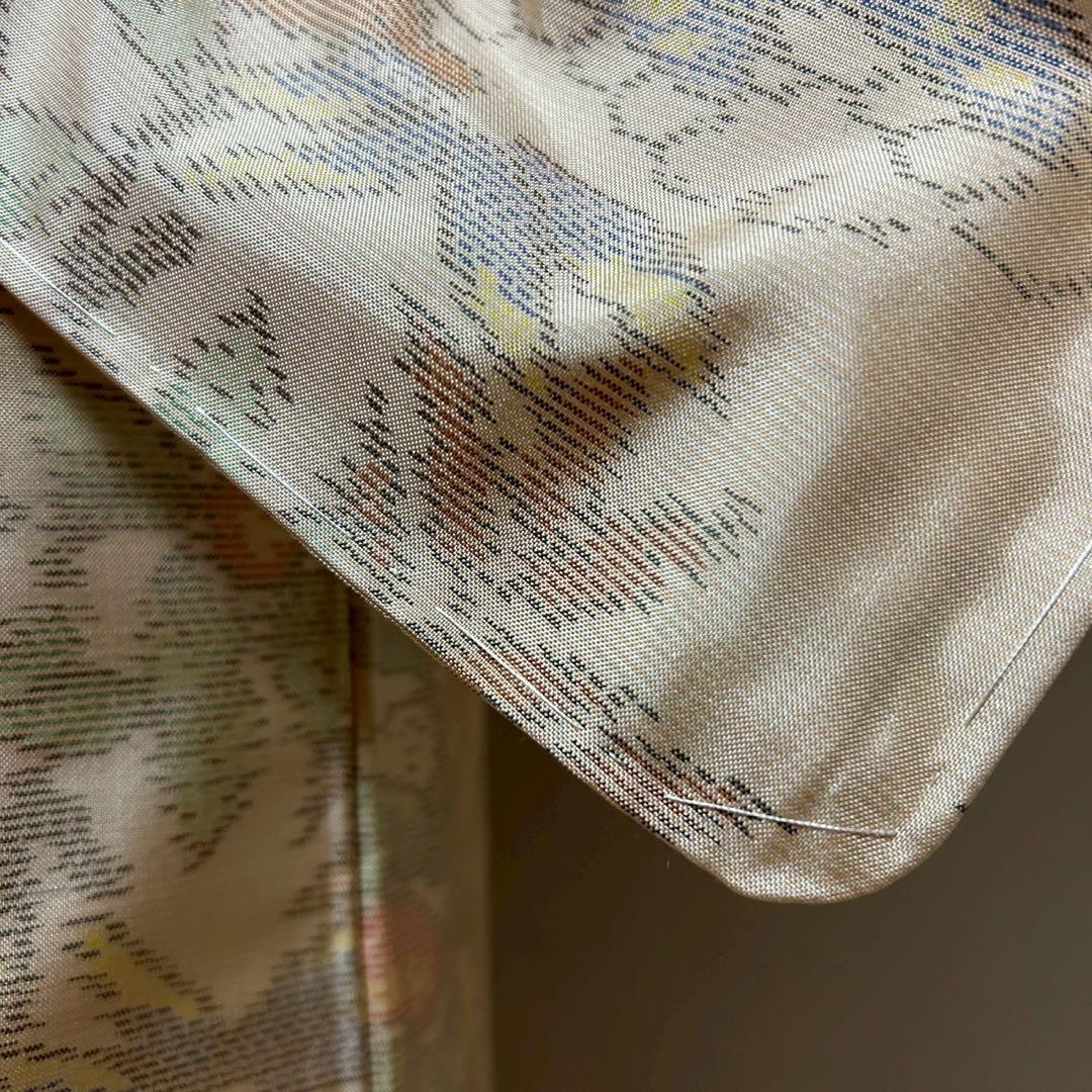 ひ*こ様 未使用　新品　美品　袷　大島紬　白紬　小紋　フルセット　身丈155.5