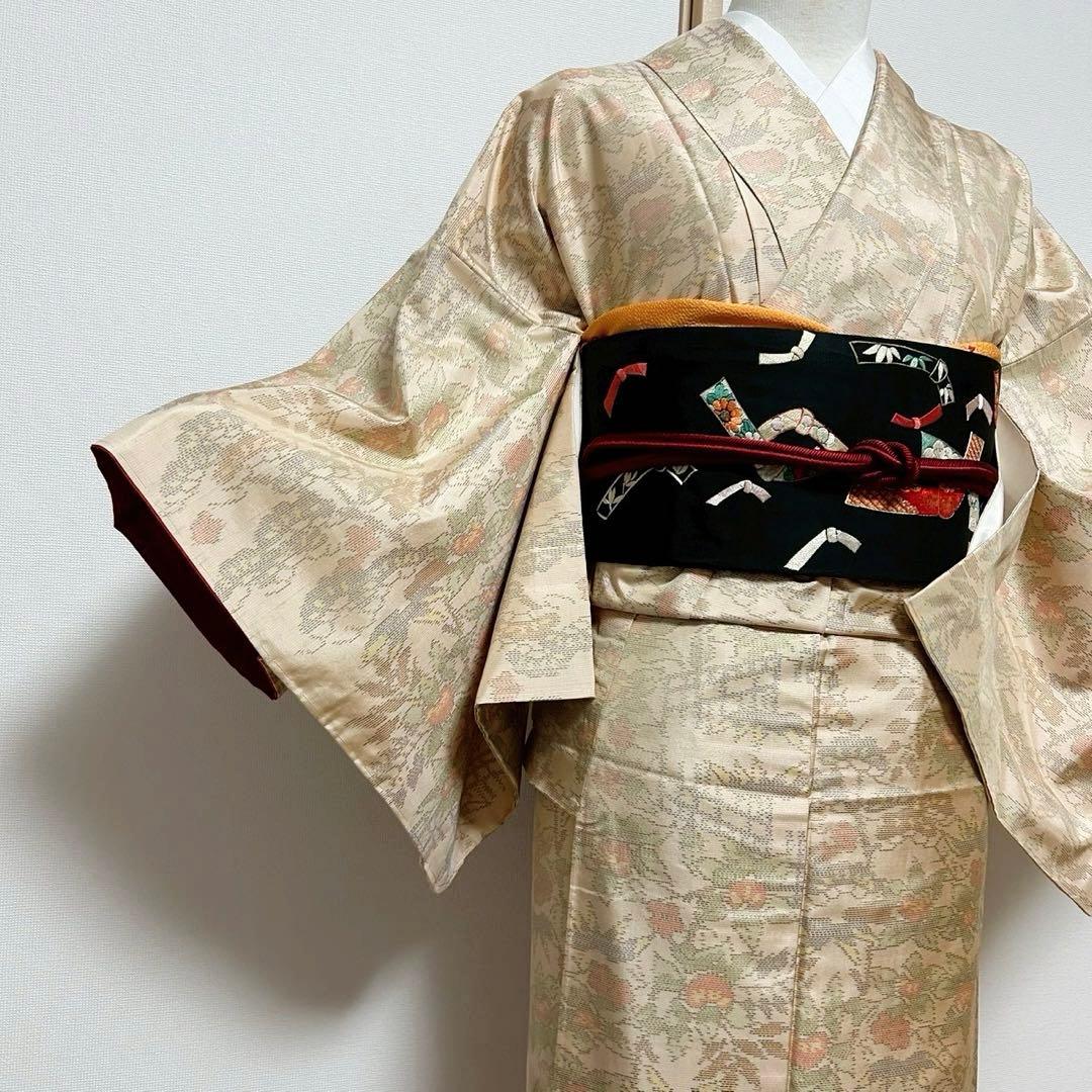 ひ*こ様 未使用　新品　美品　袷　大島紬　白紬　小紋　フルセット　身丈155.5