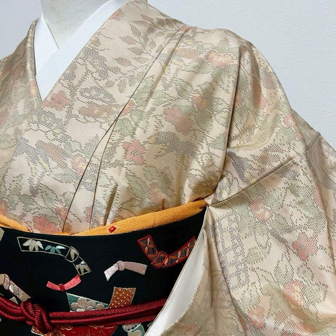 ひ*こ様 未使用　新品　美品　袷　大島紬　白紬　小紋　フルセット　身丈155.5