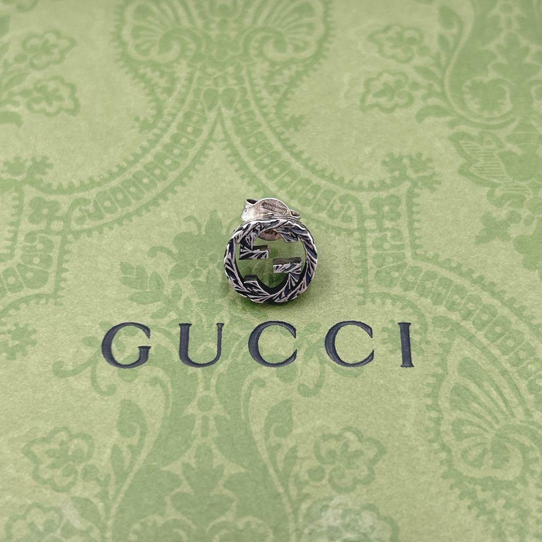【美品】GUCCI インターロッキング ピアス 片耳 アラベスク 付属品多数