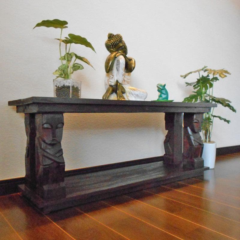 アジアン家具 バリ家具 花柄模様 ロータイプ ＴＶボード ＴＶ台 テレビ台