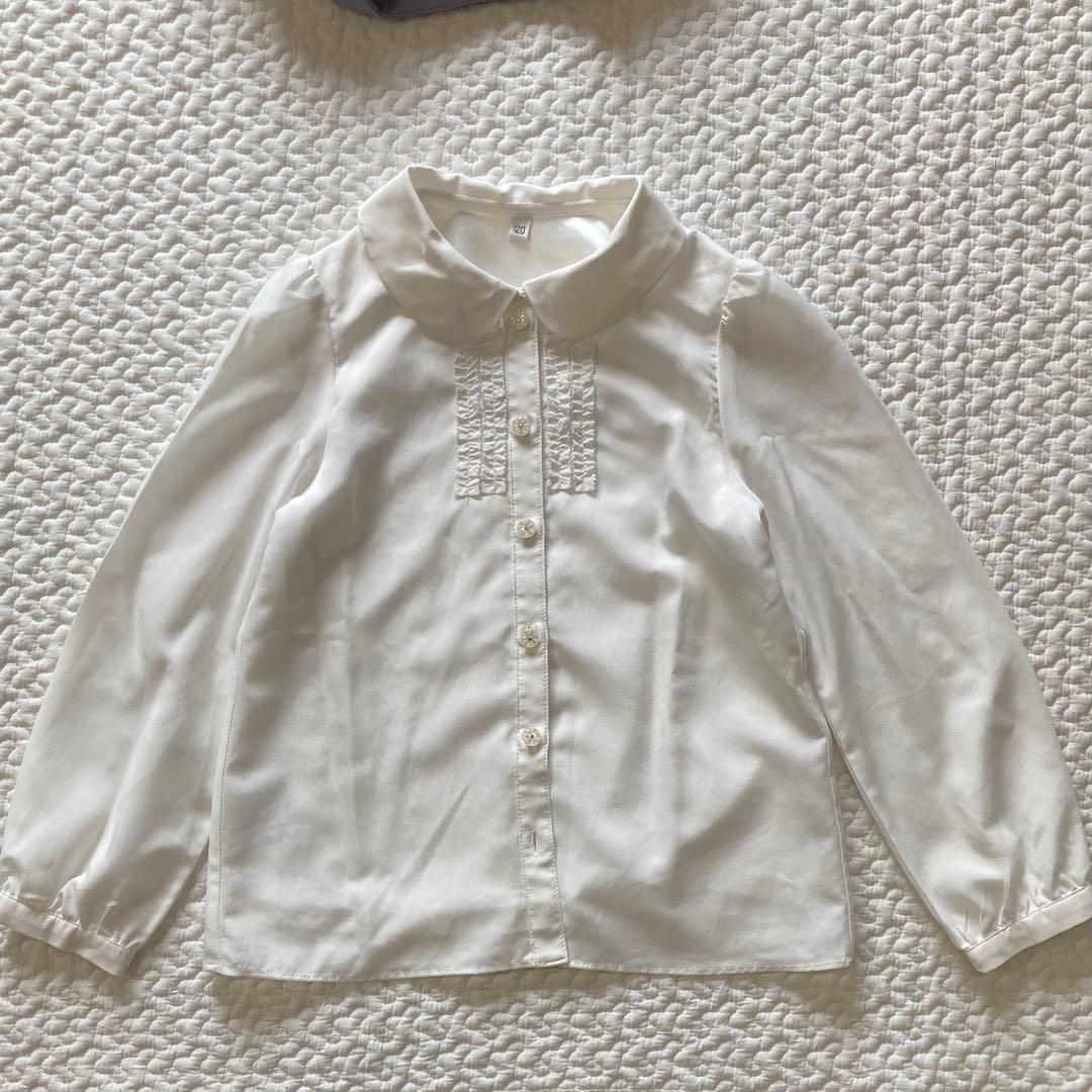 セレモニースーツ 水色 110 ブラウス 120 靴 18cm 入学式 セット