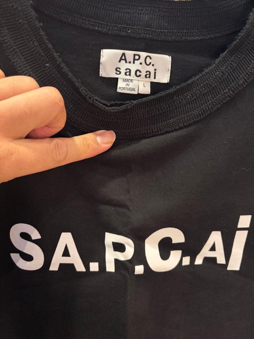 A.P.C. sacai ブラック Tシャツ Lサイズ