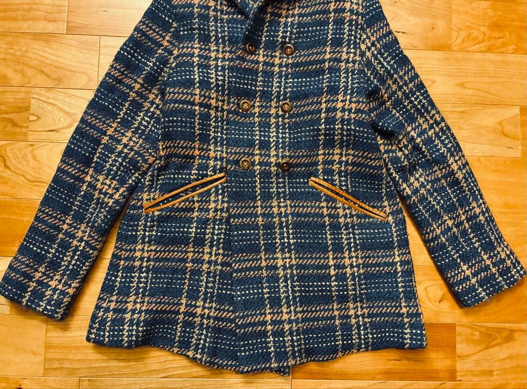 高級　VM　ヴーム　ダブルブレスト フード付き コート　パーカー　レザー　S