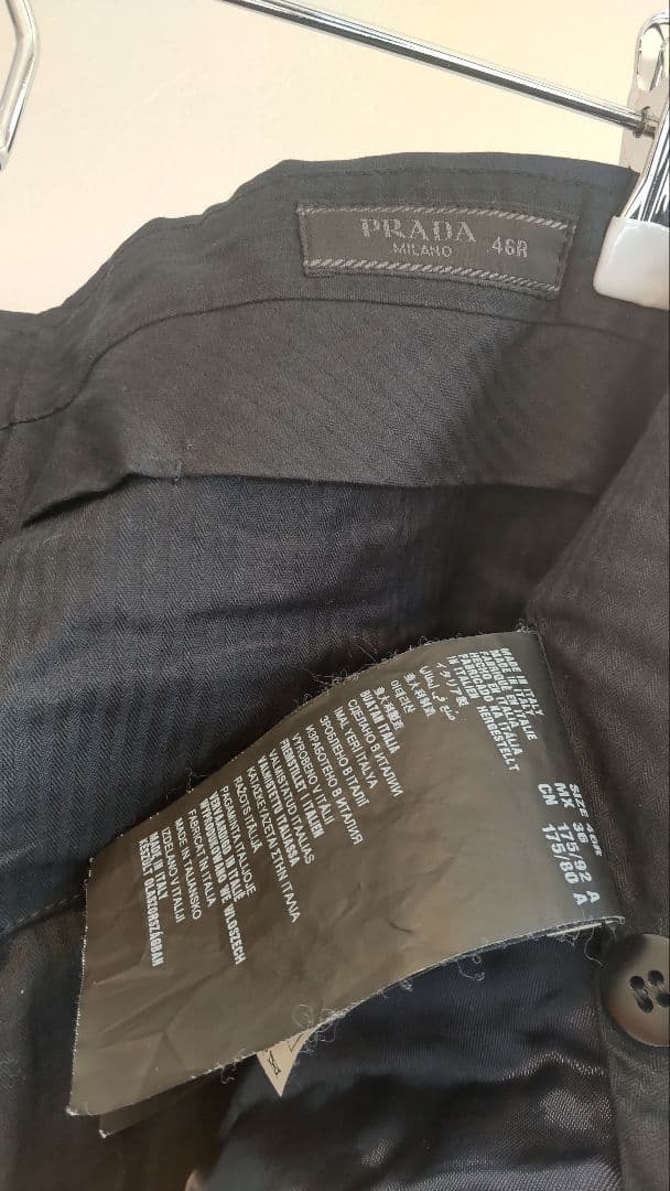 プラダスーツセットアップ　46 紺色　モヘヤ混生地