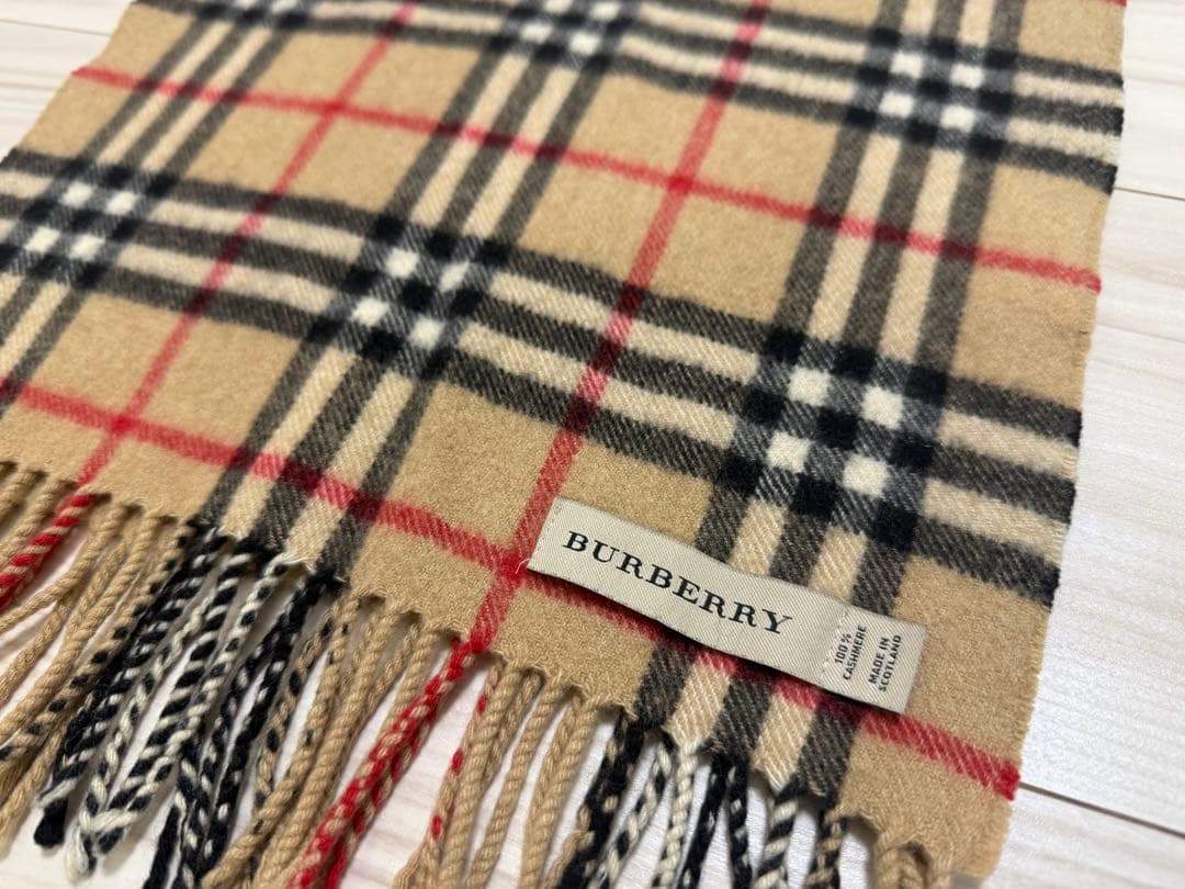 バーバリー　カシミア　マフラー　ベージュ　ストール