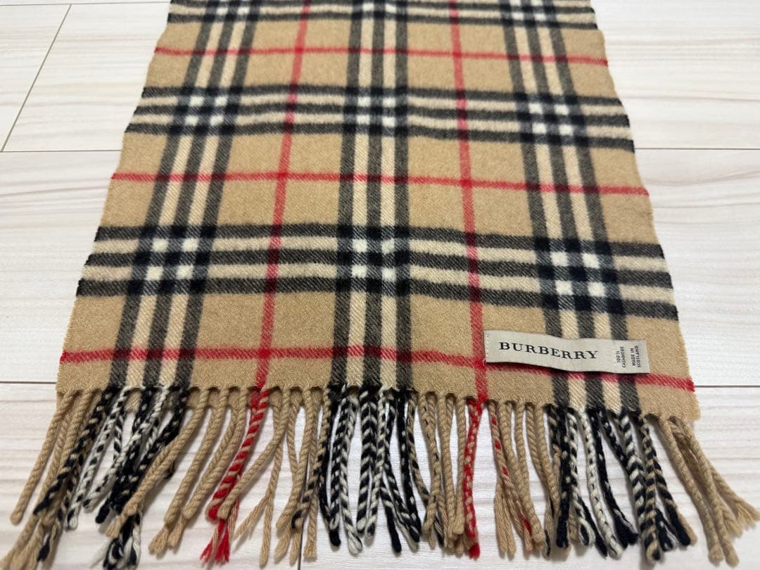 バーバリー　カシミア　マフラー　ベージュ　ストール
