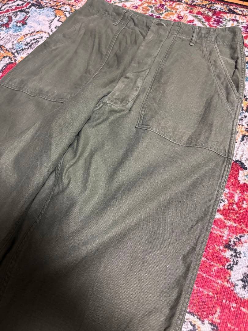 【70s】米軍実物ベイカーパンツ コットンサテンW34L35