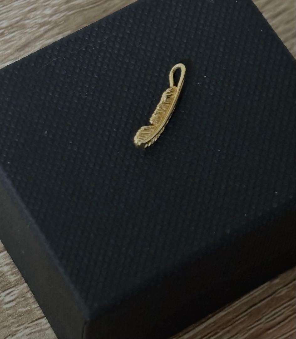 【K18】刻印入り フェザー 《SS》左まがり 美品