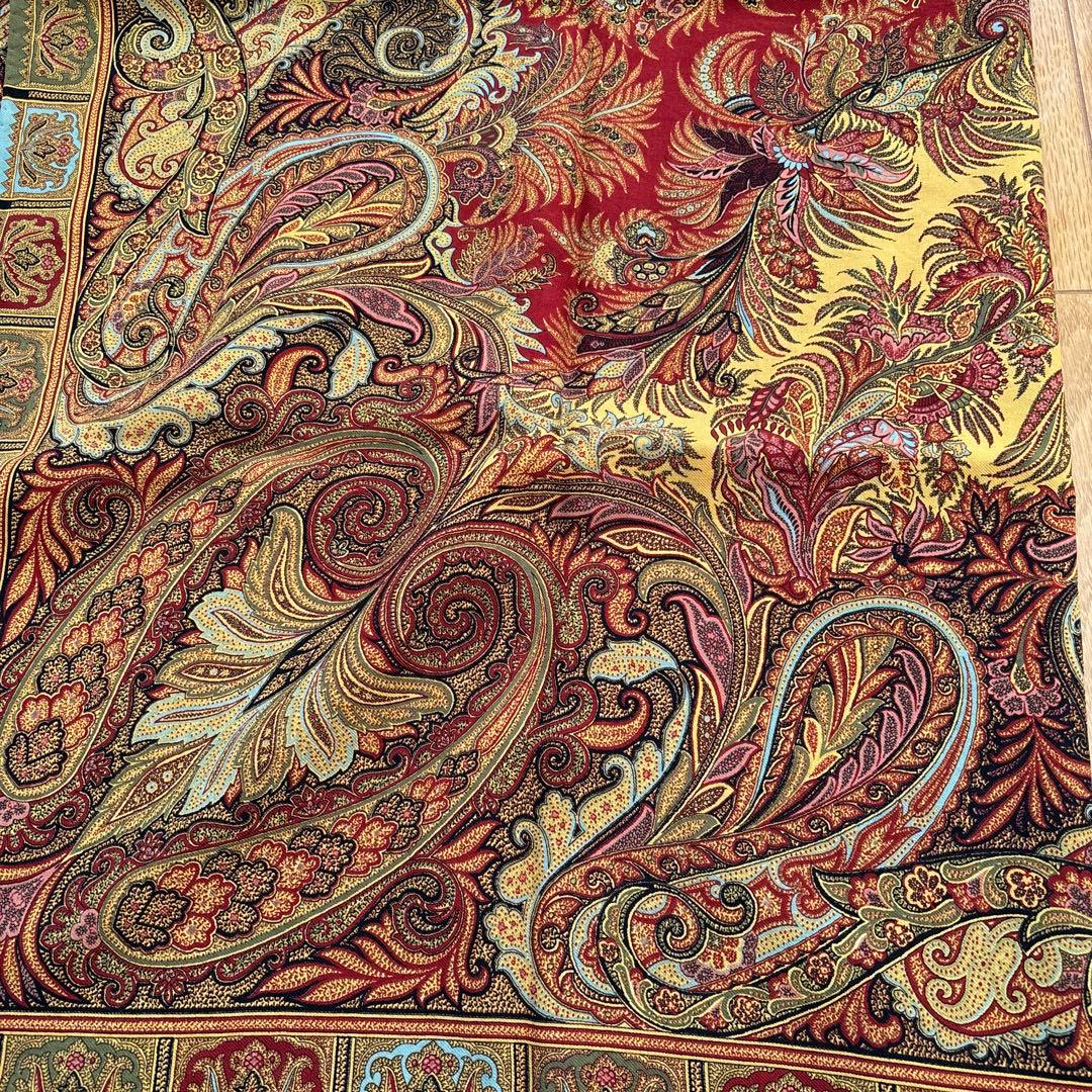 エトロ 大判ショール 128×128 ウールカシミア