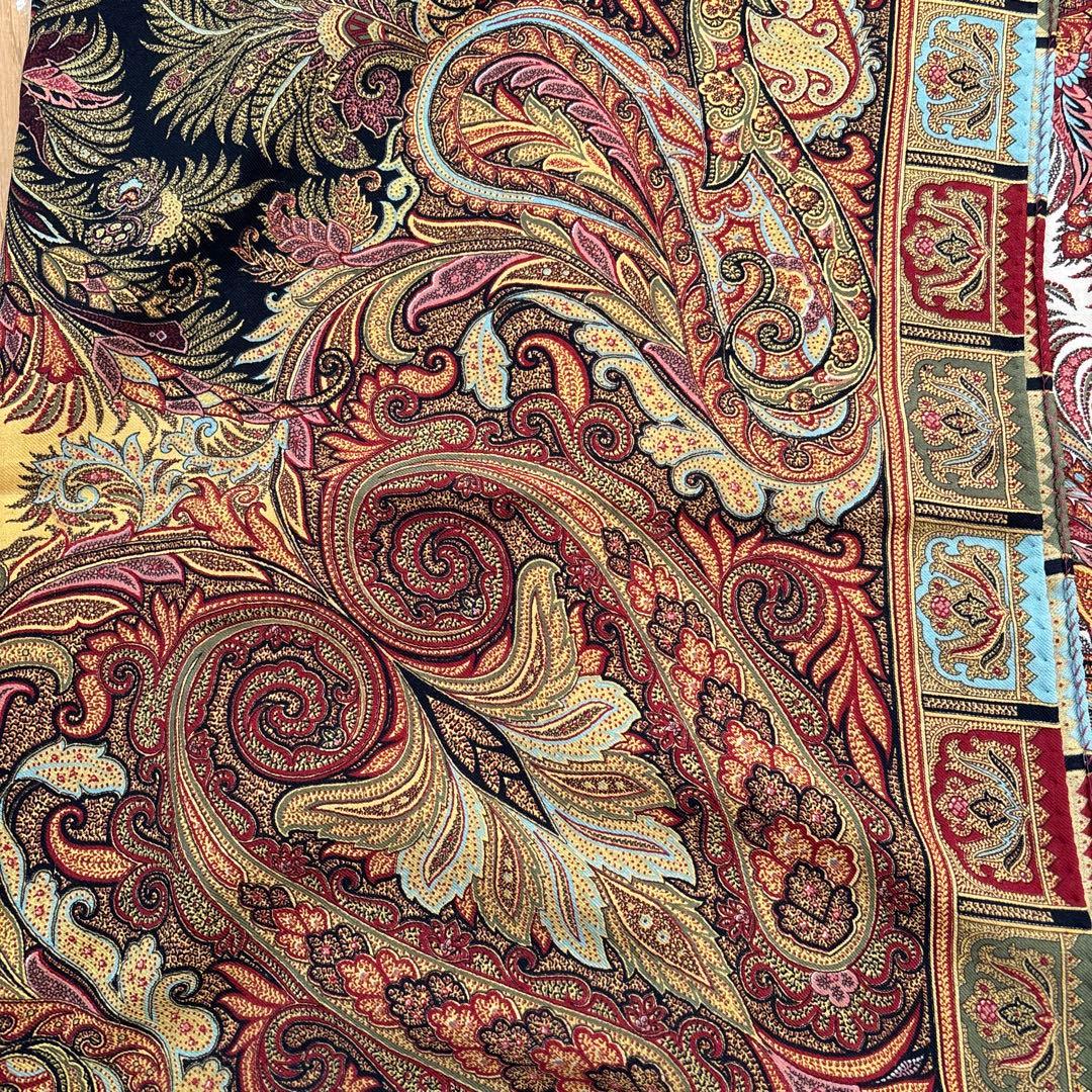 エトロ 大判ショール 128×128 ウールカシミア