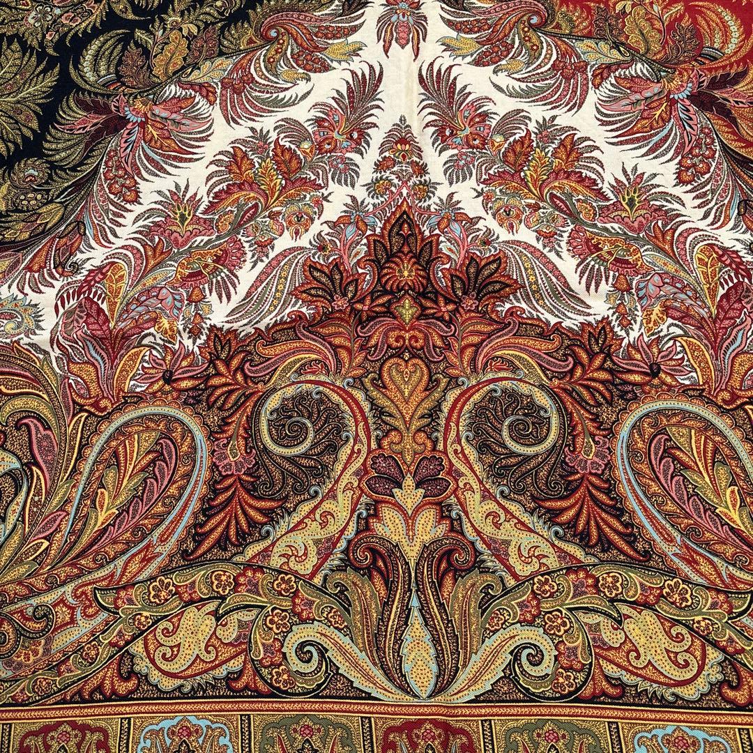 エトロ 大判ショール 128×128 ウールカシミア