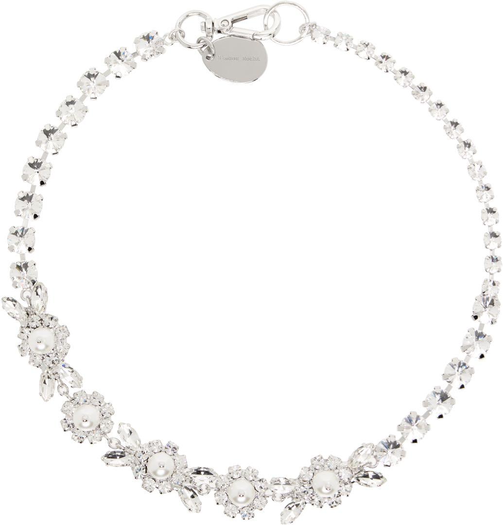 【極美品】Pearl Crystal Daisy Floret Necklace