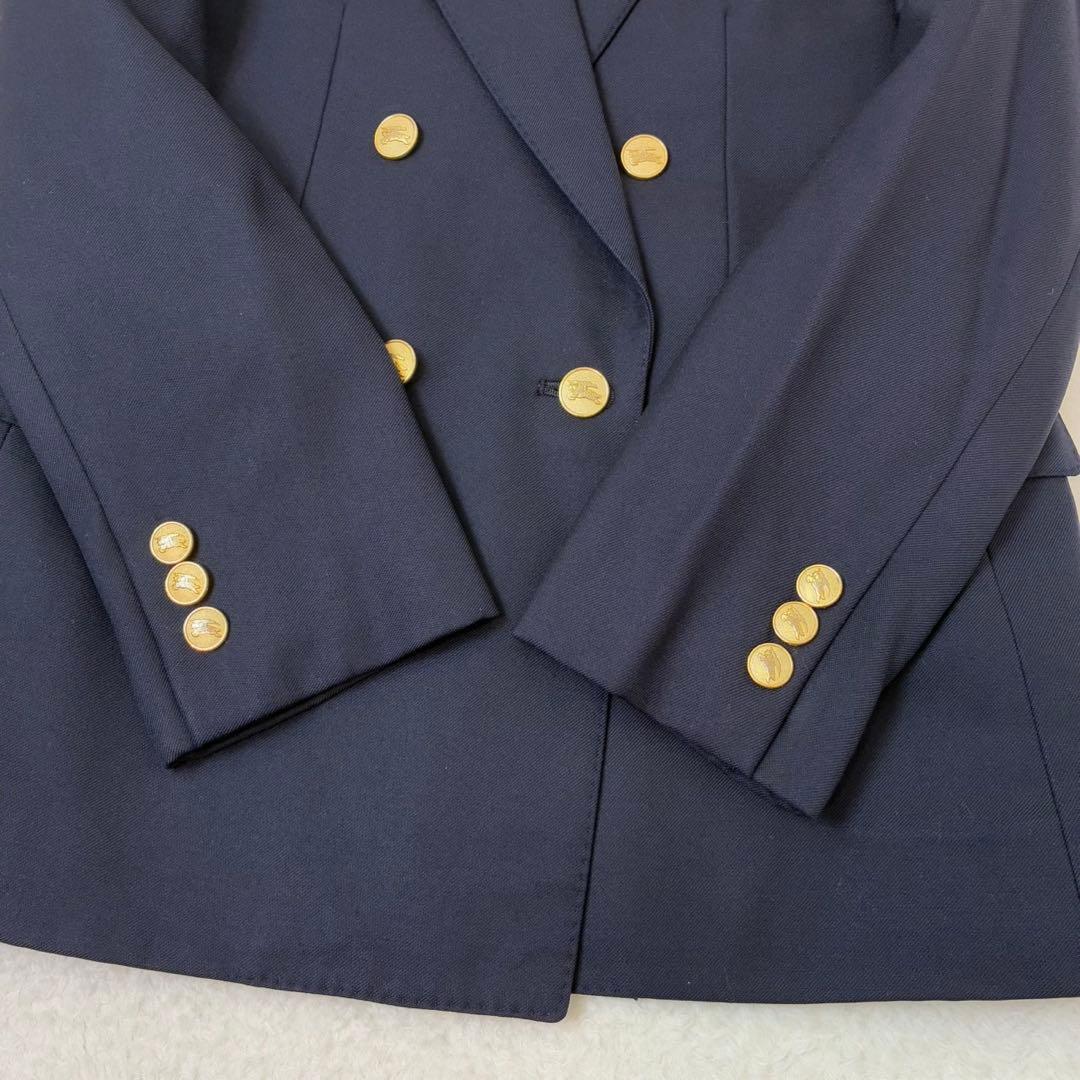 バーバリーズ　紺ブレ　金ボタン　ダブル　ブレザー　ネイビー　ジャケット　7AB