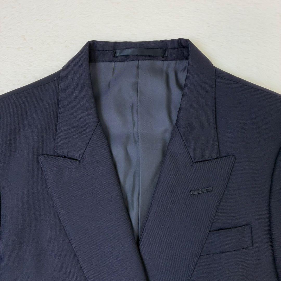 バーバリーズ　紺ブレ　金ボタン　ダブル　ブレザー　ネイビー　ジャケット　7AB