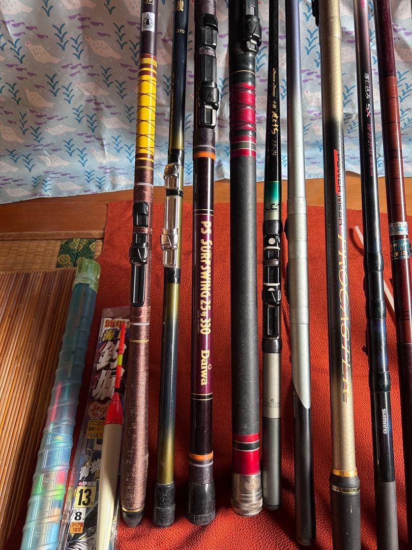 複数本(11本)チヌ竿他/浮/リール2点 ダイワ / シマノ等1式《現状渡し》