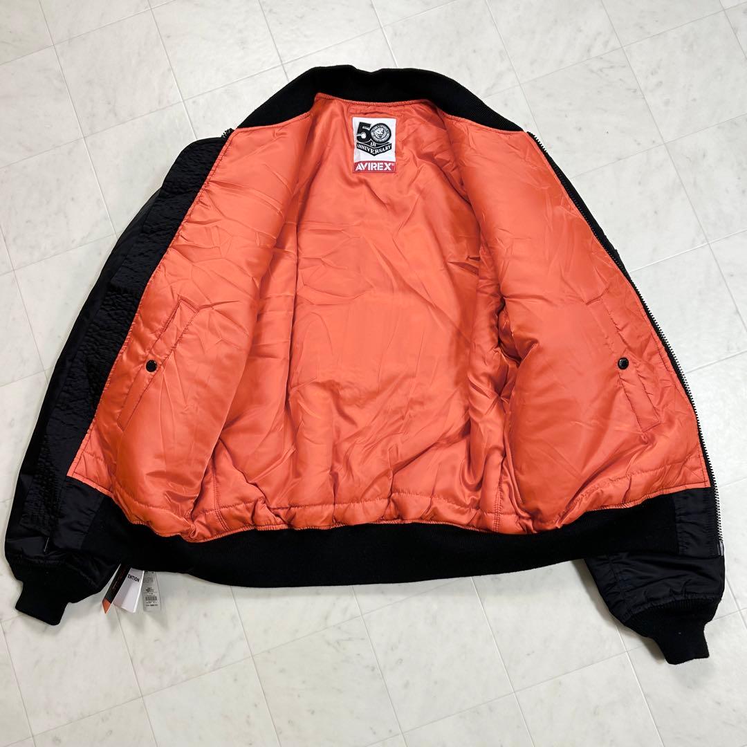 〈新品〉AVIREX×新日本プロレス50周年記念【XL】MA-1ジャケット 黒