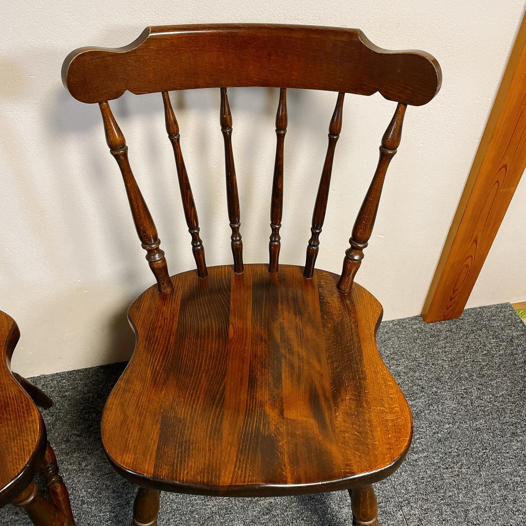 準美品　名作　飛騨産業 キツツキマーク ダイニングチェア 2脚　ウィンザーチェア