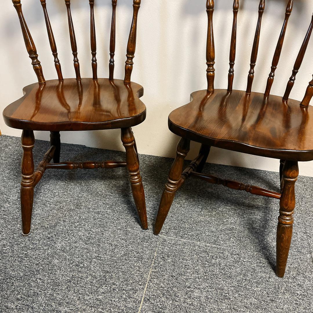 準美品　名作　飛騨産業 キツツキマーク ダイニングチェア 2脚　ウィンザーチェア