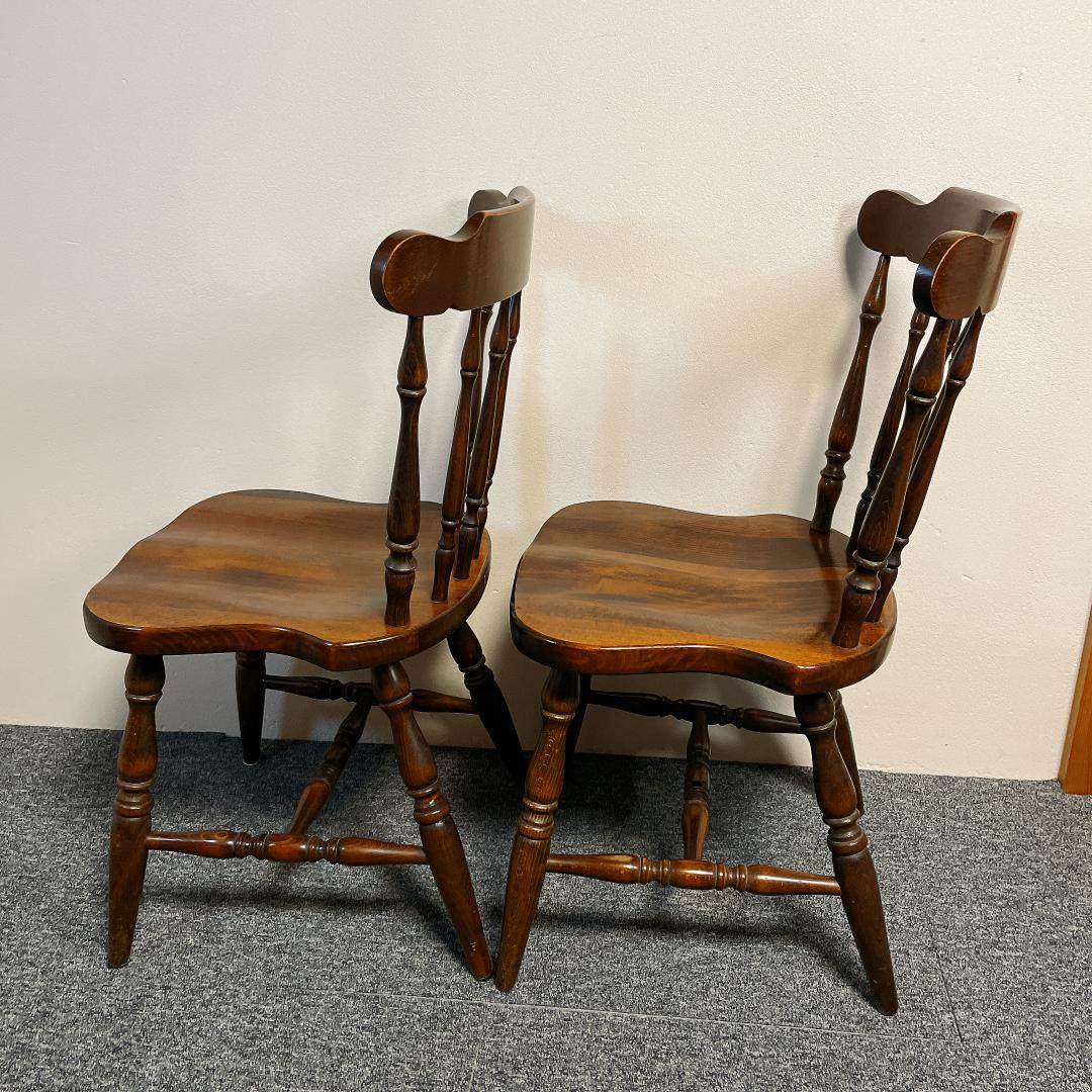 準美品　名作　飛騨産業 キツツキマーク ダイニングチェア 2脚　ウィンザーチェア