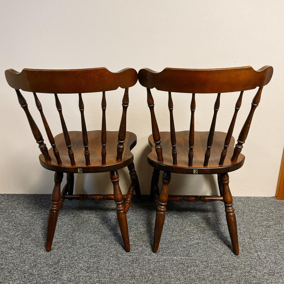 準美品　名作　飛騨産業 キツツキマーク ダイニングチェア 2脚　ウィンザーチェア