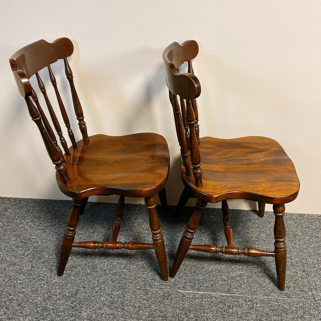 準美品　名作　飛騨産業 キツツキマーク ダイニングチェア 2脚　ウィンザーチェア