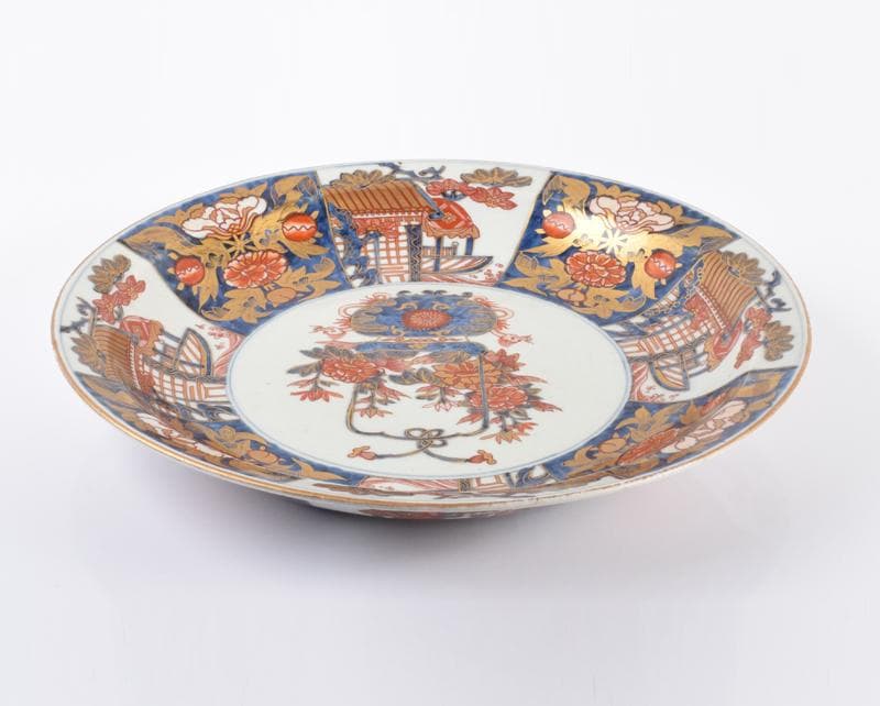 Evan 元禄伊万里　錦手金彩花草文盤　飾皿　直径41cm　V 3429A