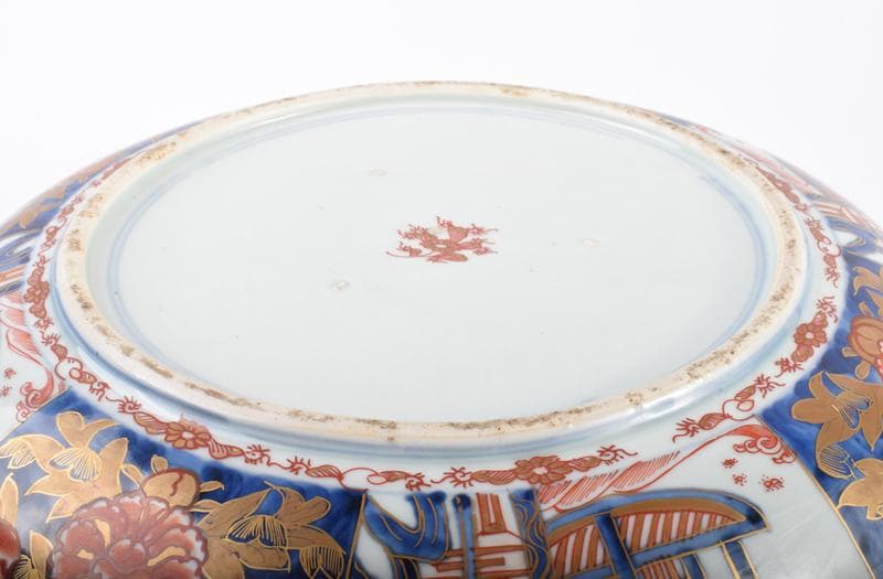 Evan 元禄伊万里　錦手金彩花草文盤　飾皿　直径41cm　V 3429A