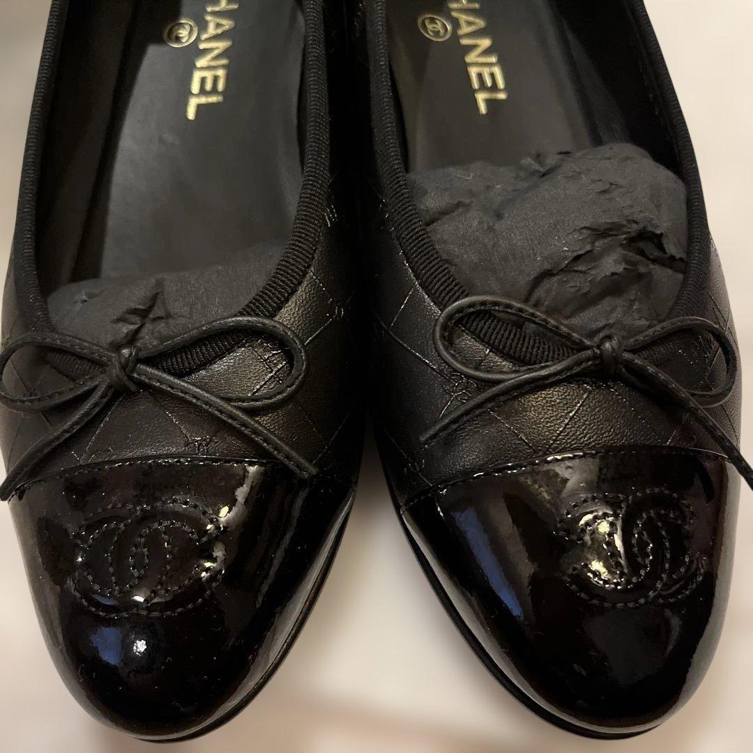 最終9/13迄　お値下げ！1回使用 裏張済シャネル2024年バレリーナ38.5