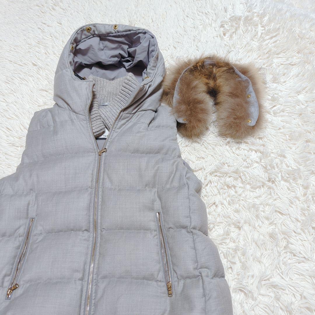 タトラス　ダウンベスト ファグリア　ファー　ラクーン　シルク混　ウール