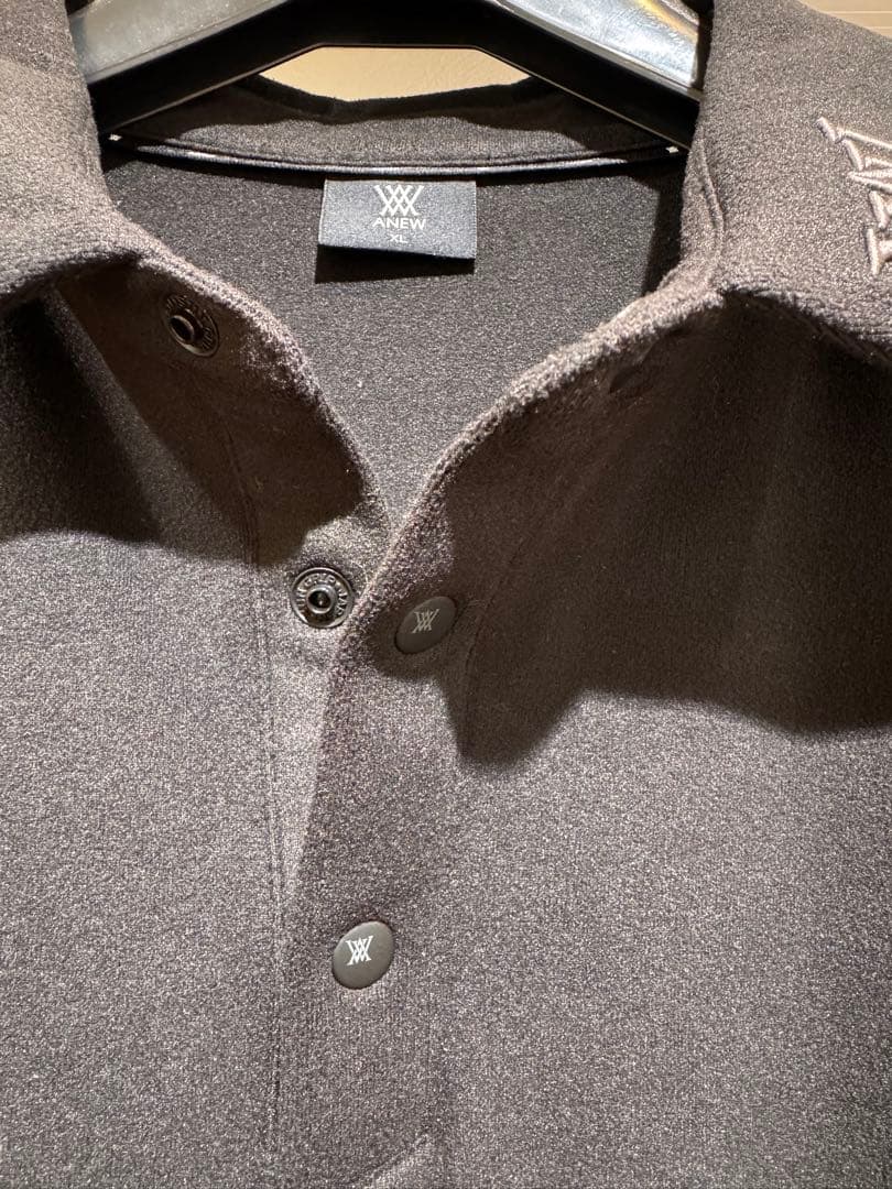 美USED ANEW GOLF メンズ FW袖リブ厚手ストレッチポロ アニュー